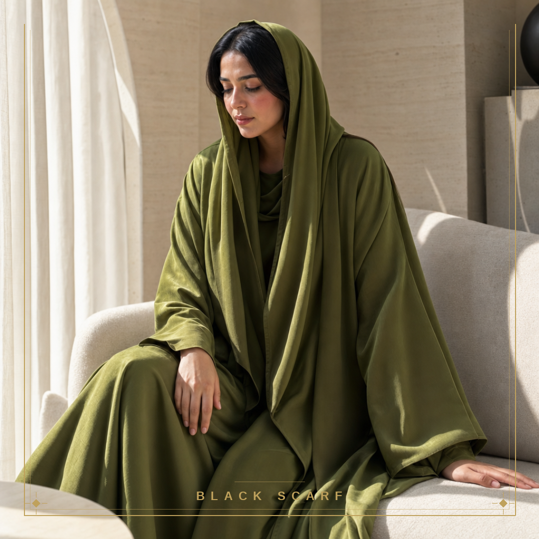 Sage Green Light Silk Abaya