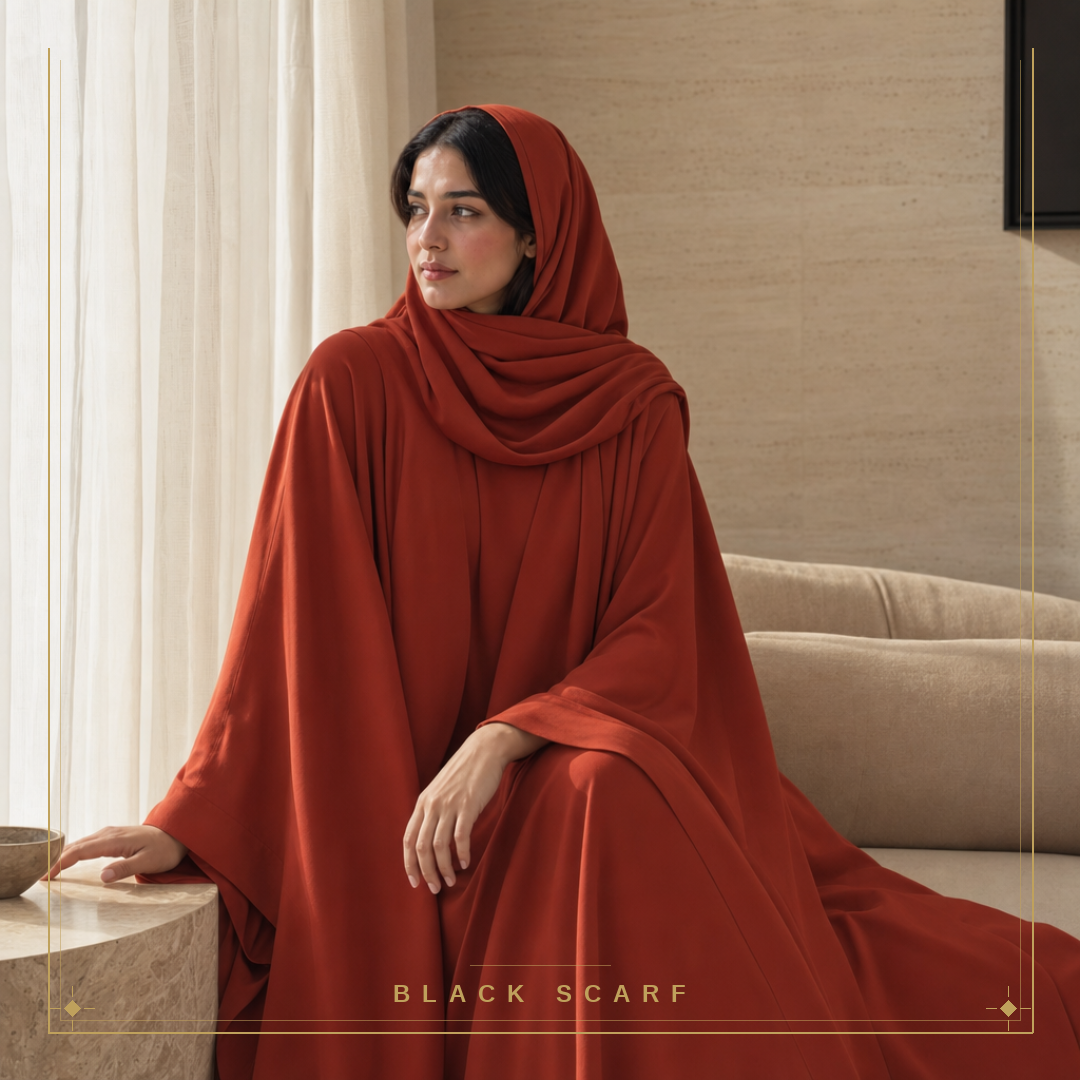 Orange Japanese Silk Abaya